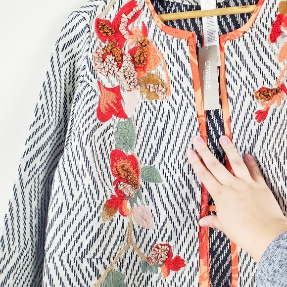 Chico's Embroidered Artisan Applique Jacket - Picture 4 of 8